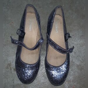 Old Navy Silver Sparkly Mary Jane Heels